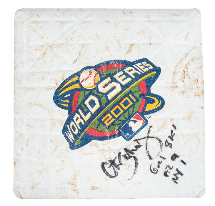 2001 World Series Game 1 Game Used Base Signed By Curt Schilling Steiner COA