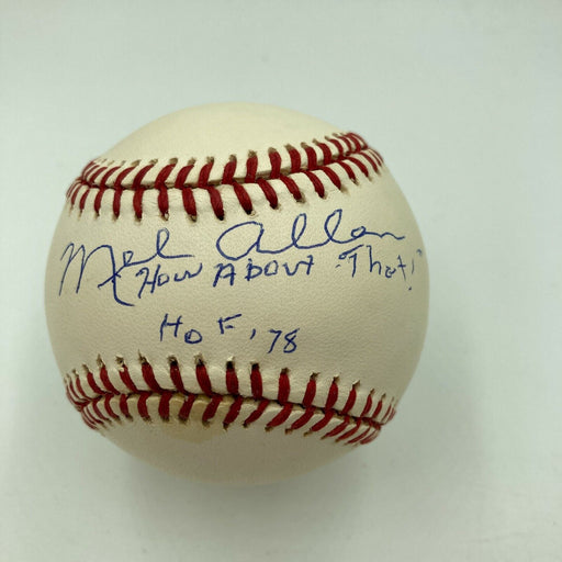 Mel Allen "Hall Of Fame 1978, How About That!" Signed Inscribed Baseball JSA