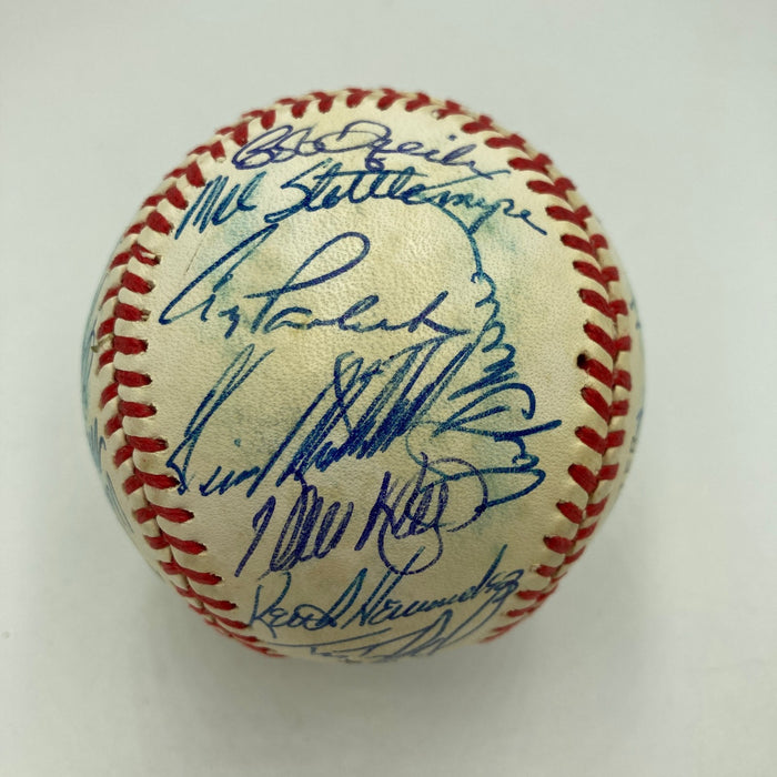 1986 New York Mets World Series Champs Team Signed Vintage NL Baseball JSA COA
