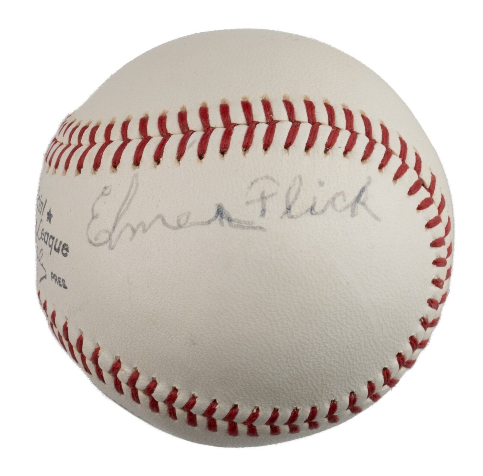 Elmer Flick Single Signed Official National League Giles Baseball HOF JSA COA