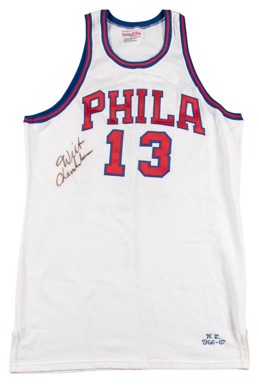 Wilt Chamberlain Signed Authentic 1966-67 Philadelphia Warriors Jersey JSA COA