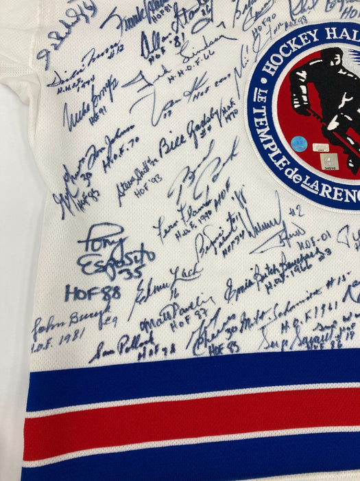 NHL Hall Of Fame Signed Hockey Jersey With 65 Signatures! Wayne Gretzky JSA COA