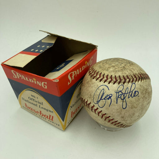 Andy Pafko Signed 1960 Game Used Actual Hit Baseball Milwaukee Braves JSA COA