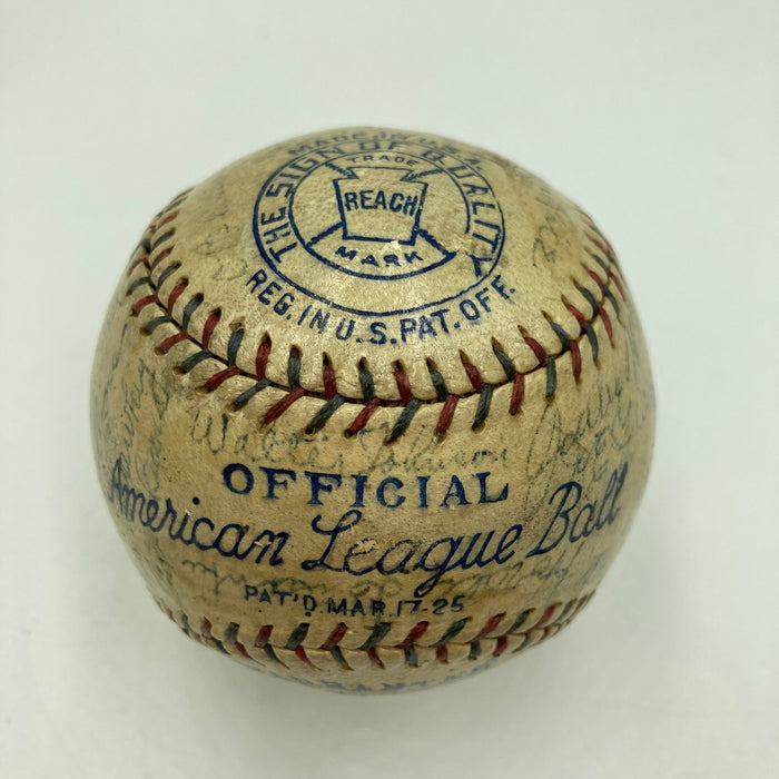 1927 New York Yankees WS Champs Team Signed Baseball Babe Ruth & Lou Gehrig PSA