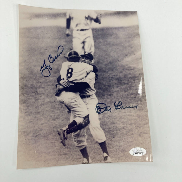 Yogi Berra & Don Larsen 1956 World Series Perfect Game Signed 8x10 Photo JSA COA