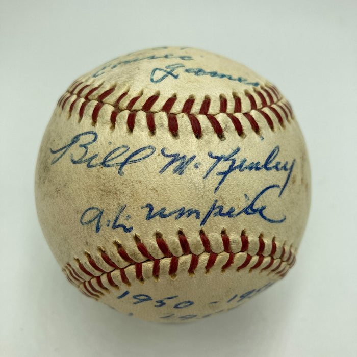 Bill McKinley Umpire Signed Inscribed Baseball World Series All Star Game JSA