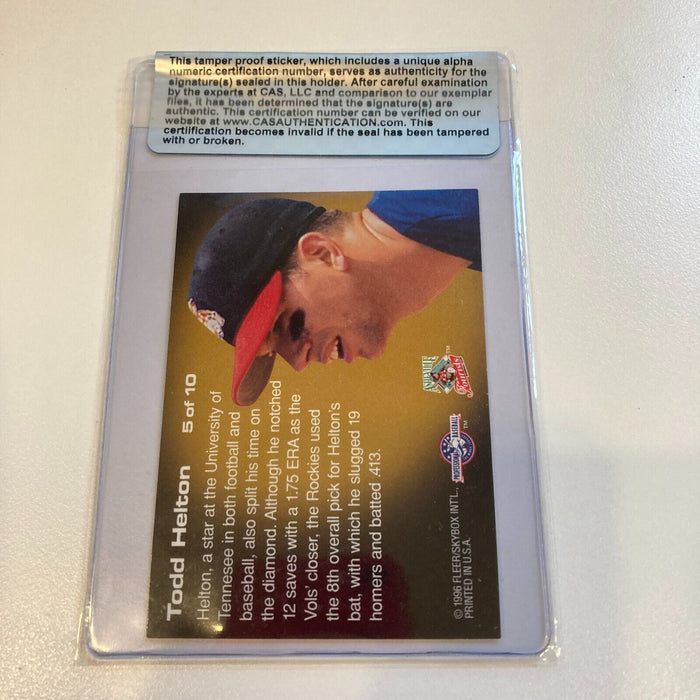 1996 Fleer Excel Todd Helton Signed RC CAS Certified Auto