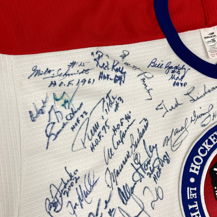 NHL Hall Of Fame Signed Hockey Jersey With 63 Signatures! Wayne Gretzky JSA COA