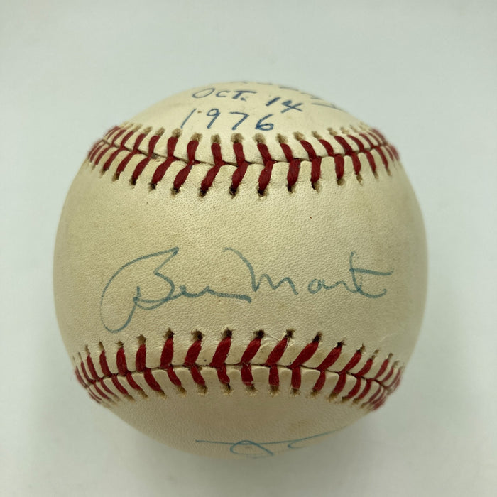 Billy Martin George Steinbrenner Chambliss 1976 ALCS Walk-off HR Signed Baseball