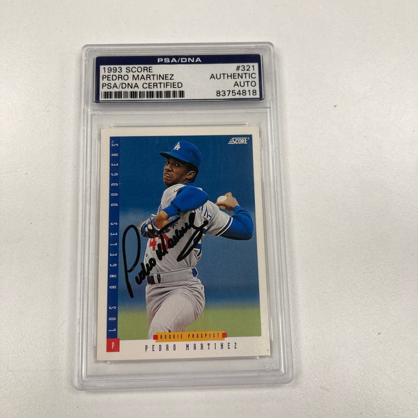 1993 Score Pedro Martinez Signed Baseball Card Auto PSA DNA