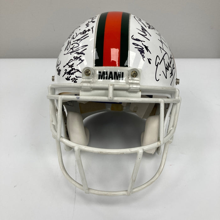 1998 Miami Hurricane Team Signed Game Issued Helmet 41 Sigs PSA DNA COA