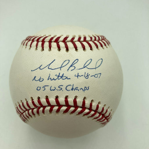 Mark Buehrle "No Hitter 4-18-07, 2005 W.S. Champs" Signed Baseball Steiner COA