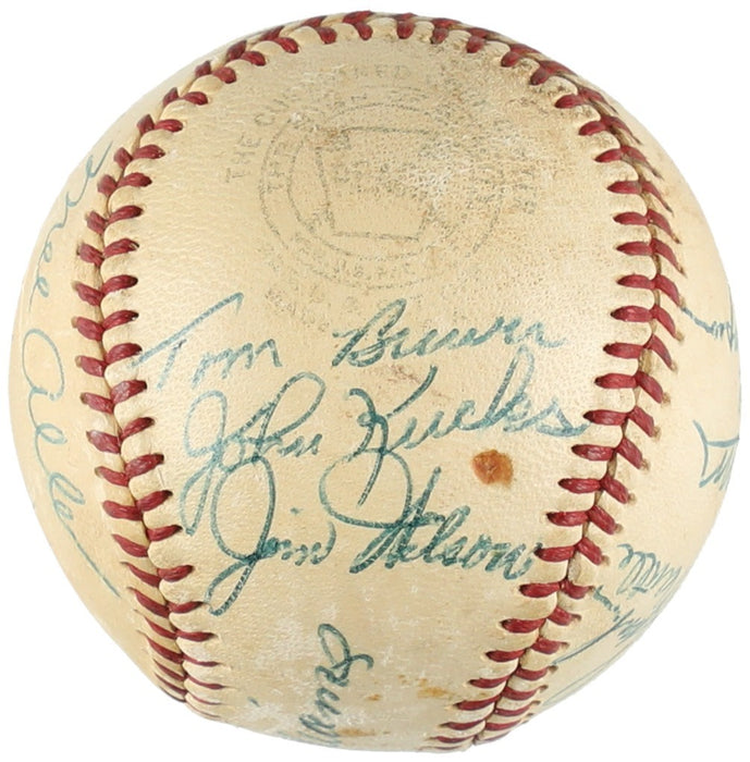 1953 Mickey Mantle Ted Williams Roy Campanella Greenberg HOF Signed Baseball JSA