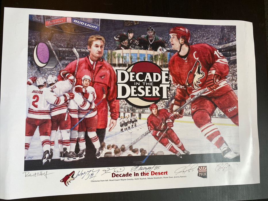 Wayne Gretzky Keith Tkachuk & Jeremy Roenick Signed Phoenix Coyotes Photo PSA