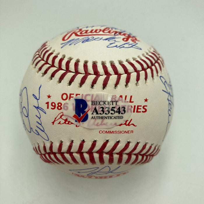 1986 New York Mets World Series Champs Team Signed W.S. Baseball Beckett