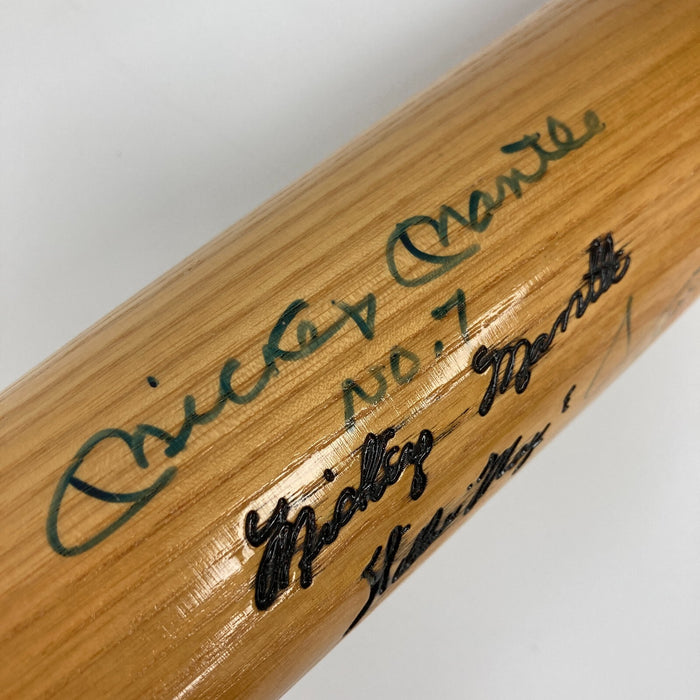 Mickey Mantle Willie Mays & Duke Snider Signed Baseball Bat JSA COA