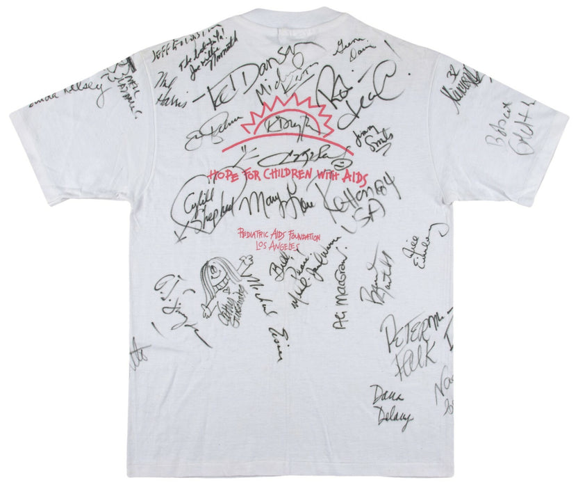 Extraordinary Celebrity Signed T-Shirt 50 Sigs John Glenn Buzz Aldrin Koufax JSA