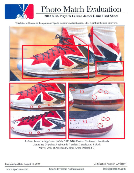 LeBron James Playoffs Game Used Signed Sneakers UDA Upper Deck 1/1 Photo Matched