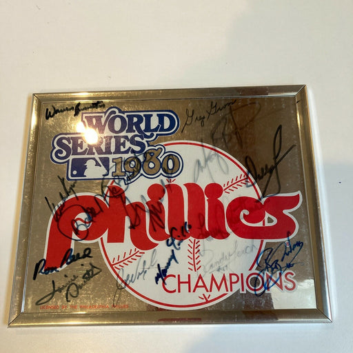 1980 Philadelphia Phillies World Series Champs Team Signed Display 14 Sigs