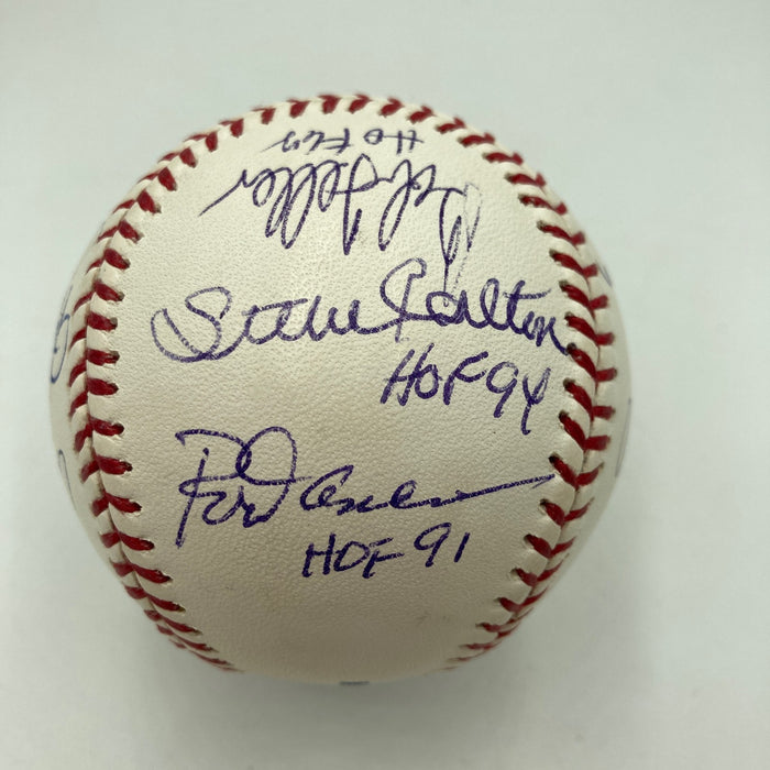 Hall Of Fame Multi Signed Inscribed Baseball 12 Sigs Ozzie Smith Bob Gibson JSA