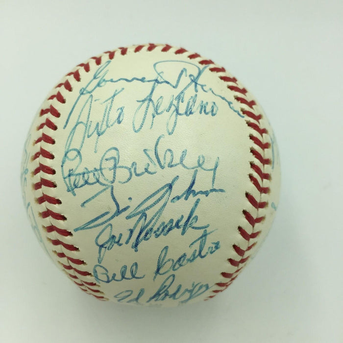 The Finest 1975 Milwaukee Brewers Team Signed AL Baseball Hank Aaron Yount PSA