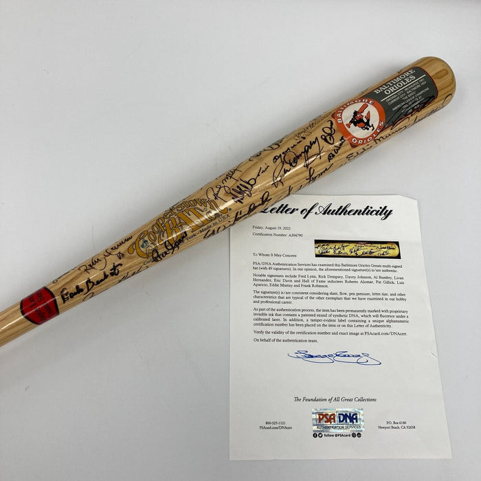 Baltimore Orioles HOF & Legends Multi Signed Baseball Bat 49 Sigs PSA DNA COA