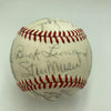 Satchel Paige Willie Mays 1979 Hall Of Fame Induction Signed Baseball JSA COA