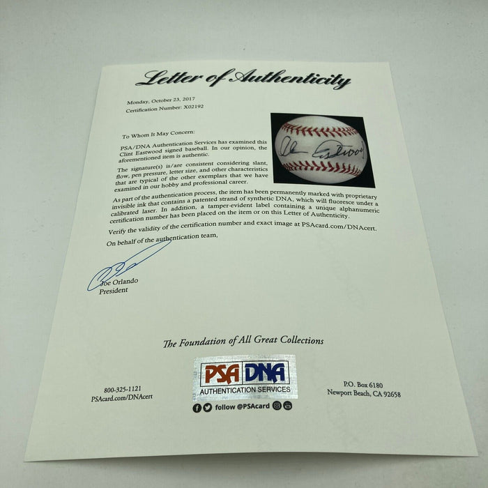 Clint Eastwood Single Signed Official National League Baseball PSA DNA COA