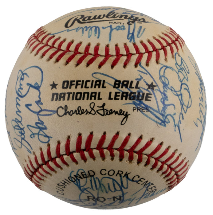1986 New York Mets World Series Champs Team Signed Vintage NL Baseball JSA COA