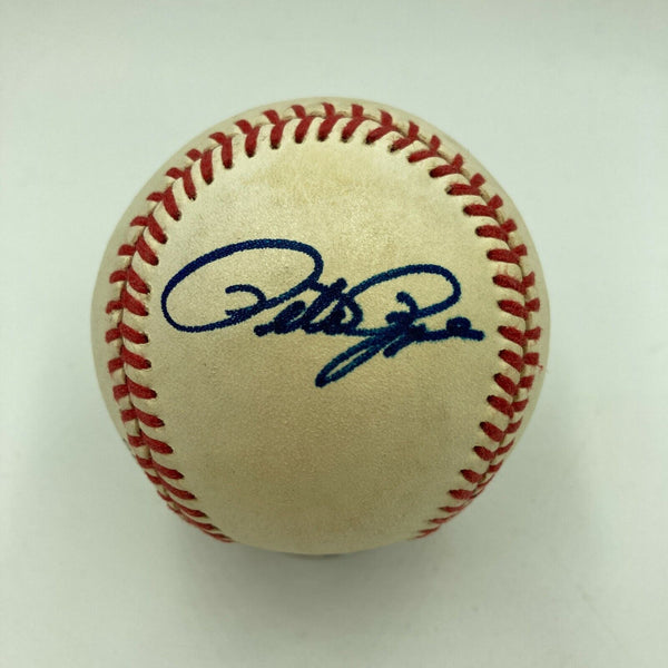 Pete Rose Signed Vintage National League Feeney Baseball JSA COA