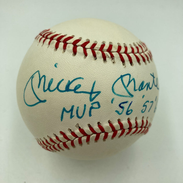 Mickey Mantle "MVP 1956 1957 1962" Signed Inscribed American League Baseball JSA