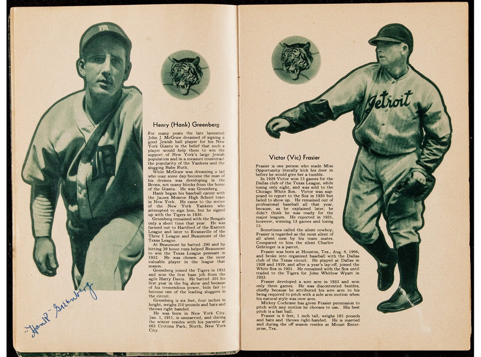 Incredible 1934 Detroit Tigers AL Champs Team Signed Program 34 Sigs JSA COA