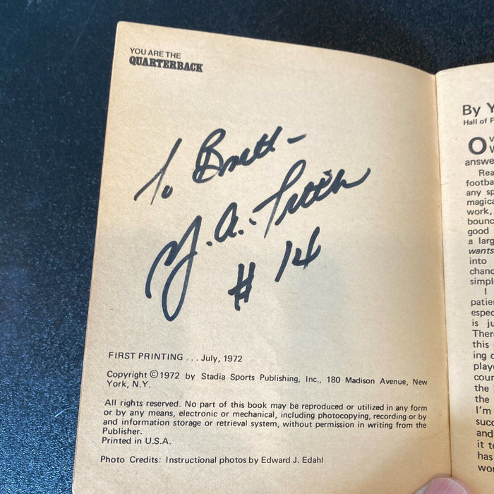 Y.A. Tittle Signed You Are The Quarterback Vintage Book