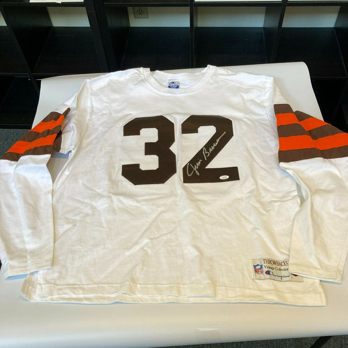 Jim Brown Signed Authentic 1964 Cleveland Browns Game Model Jersey JSA COA