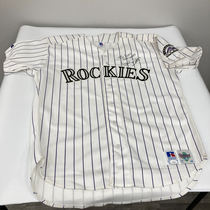 Dante Bichette Signed 1990's Russell Colorado Rockies Authentic Jersey JSA COA