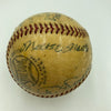 1955 Yankees Old Timers Day Signed Baseball Mickey Mantle Al Simmons JSA COA