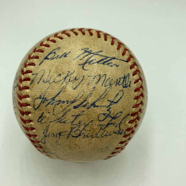 1953 New York Yankees World Series Champs Team Signed Baseball Mickey Mantle JSA