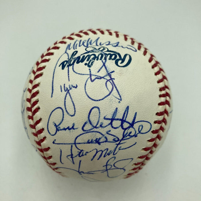 2004 New York Yankees Team Signed Baseball Derek Jeter Mariano Rivera JSA COA