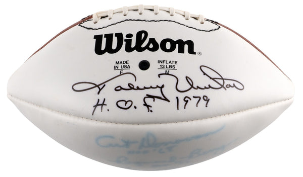 Johnny Unitas Lenny Moore Art Donovan Raymond Berry Colts Signed Football JSA