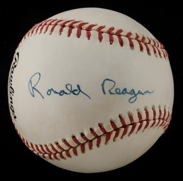 Stunning President Ronald Reagan Single Signed National League Baseball JSA COA