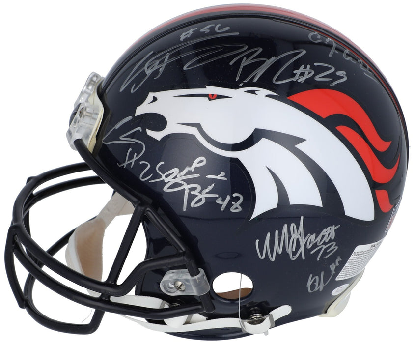 2015 Denver Broncos Super Bowl 50 Champs Team Signed Game Helmet JSA COA