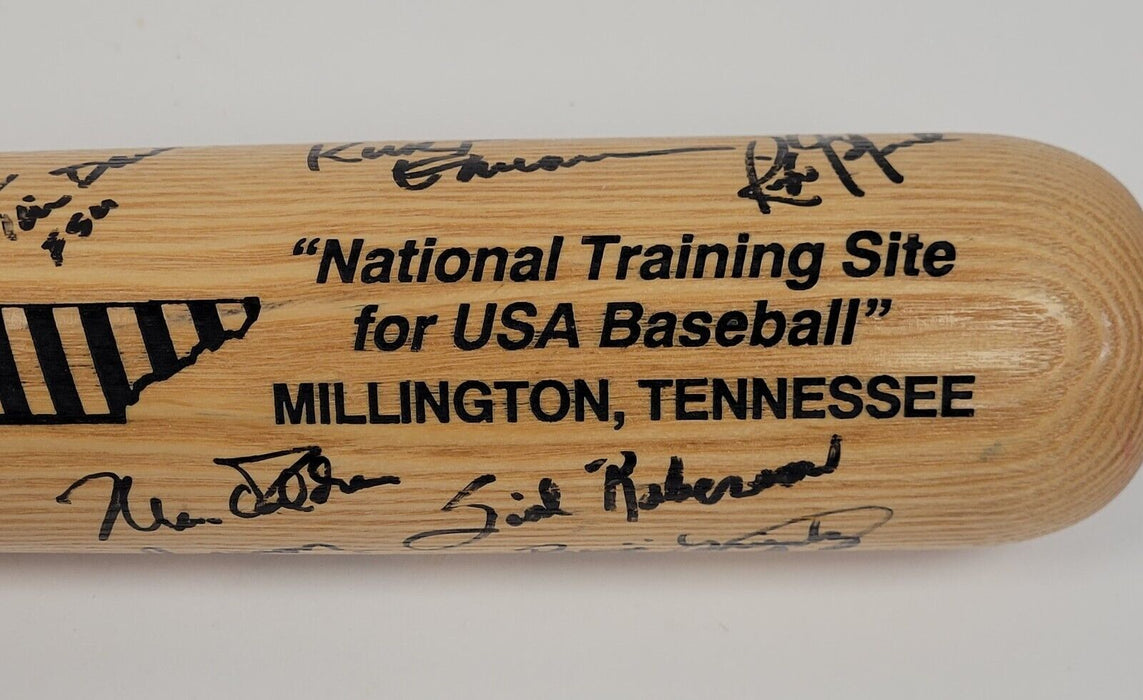 1992 Team USA Olympics Signed Baseball Bat 43 Sigs Nomar Garciaparra Beckett COA