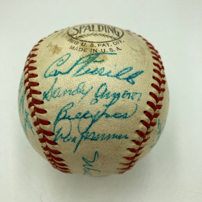 The Finest 1955 Brooklyn Dodgers Team Signed Baseball Jackie Robinson PSA DNA 8
