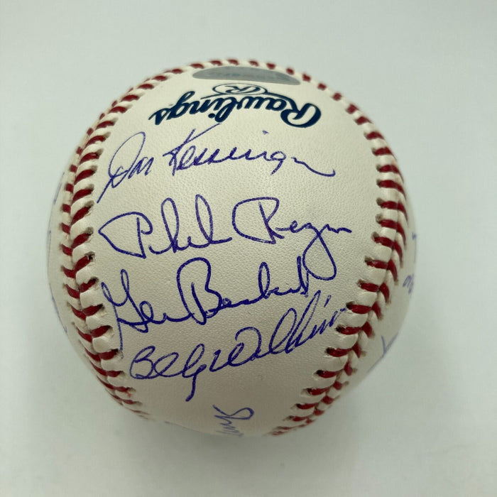 1969 Chicago Cubs Team Signed Baseball Ernie Banks Billy Williams Santo JSA COA