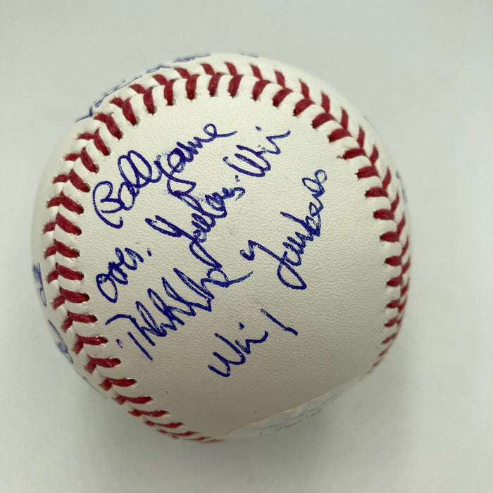 John Sterling Signed Heavily Inscribed STAT Baseball JSA COA RARE!