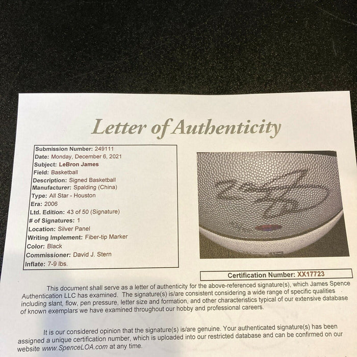 Lebron James Signed 2006 All Star Game Basketball #43/50 UDA Holo & JSA COA