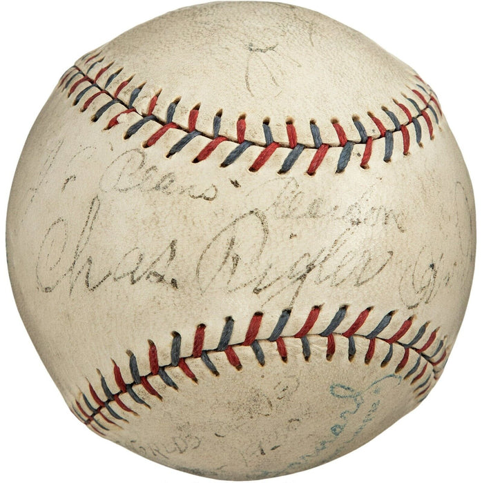 1930 World Series Umpires Signed Game Used Baseball Cardinals VS A's PSA DNA COA