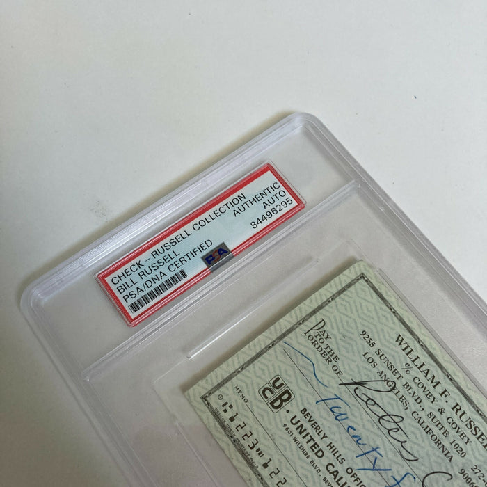 Bill Russell Signed Autographed Bank Check PSA DNA Boston Celtics HOF Legend