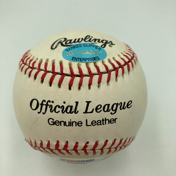 Beautiful Joe Dimaggio Signed American League Baseball PSA Graded MINT 9