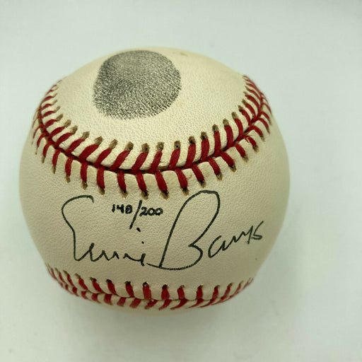 Rare Ernie Banks Signed MLB Baseball WIth His Actual Fingerprint JSA COA